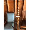 Image 2 : Wood coat rack (standing),blue upholstered rocking chair (minor damage)
