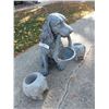 Image 2 : 2 concrete pig planters, plastic dog (retriever) with basket figure