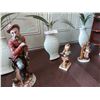 Image 2 : Asst home décor - incl. porcelain figurines, metal floral wall structures, mini display cabinet