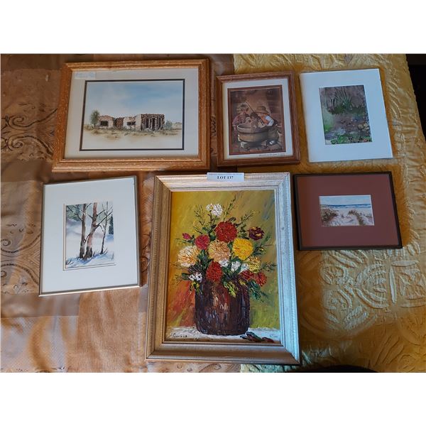 Various artwork . 1 unframed