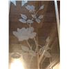 Image 4 : Large etched flower glass door panel, framed landscape painting