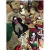 Image 4 : Huge asst of Christmas stockings, plates, coasters, ornaments, pins, etc.