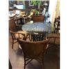 Image 1 : Outdoor round wicker table with glass top, 4 chairs