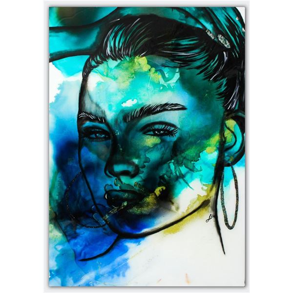 Hen Maman- Original Painting with Alcohol ink, acrylic, and epoxy rasin on Canvas "Adi"