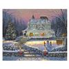 Image 1 : Robert Finale, "Christmas Cottage" Hand Signed, Artist Embellished Limited Edition on Canvas with CO