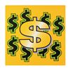 Image 1 : Steve Kaufman (1960-2010) "Dollar Sign (Yellow)" Limited Edition Hand Pulled Silkscreen on Canvas, N