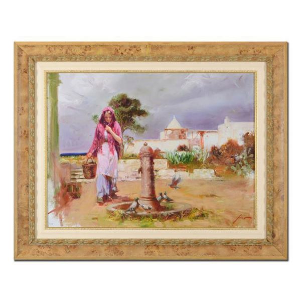 Pino (1939-2010)- Hand Embellished Giclee on Canvas "The Water Fountain"