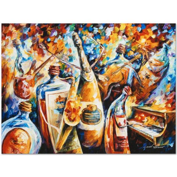 Leonid Afremov (1955-2019) "Bottle Jazz IV" Limited Edition Giclee on Canvas, Numbered and Signed. T