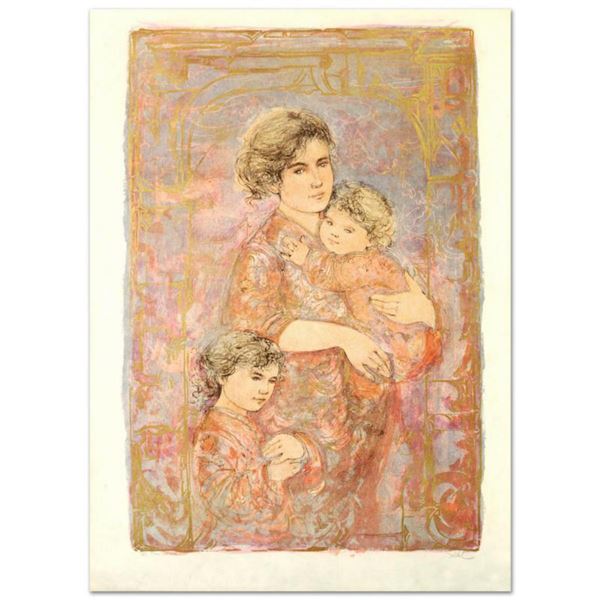 "Mona and Family" Limited Edition Lithograph (25" x 38") by Edna Hibel (1917-2014), Numbered and Han