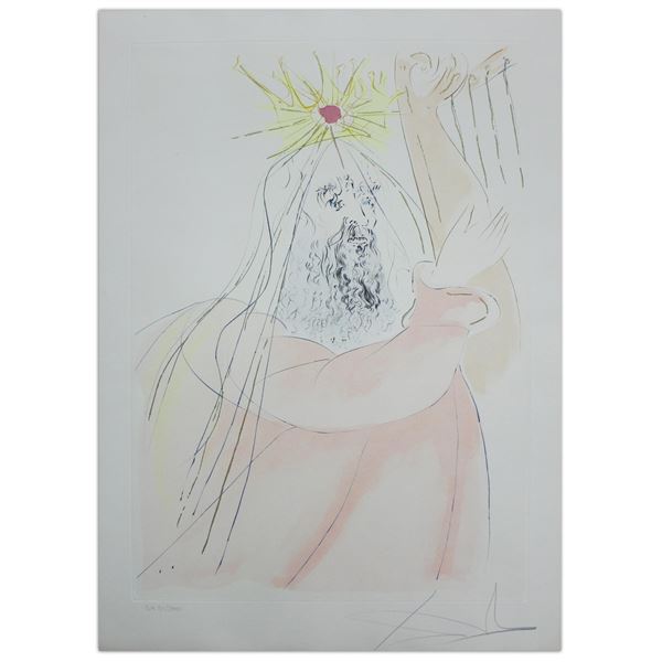 Salvador Dali- Watercolor on Etching "King David"
