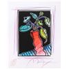 Image 2 : Peter Max- Original Mixed Media with Watercolor and Color Pencil "Vase Of Flowers I (B&W Series)"