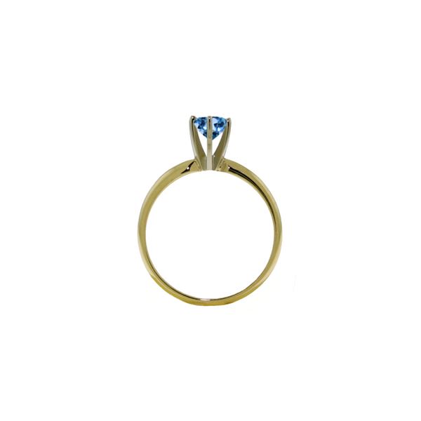 Genuine 0.65 ctw Blue Topaz Ring 14KT White Gold - REF-26W9Y