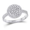 Image 1 : Round Diamond Cluster Ring 1/2 Cttw 10KT White Gold