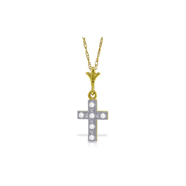 Genuine 0.03 ctw Diamond Anniversary Necklace 14KT Yellow Gold - REF-20P3H