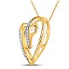 Image 2 : Round Diamond Heart Infinity Pendant 1/20 Cttw 10KT Yellow Gold