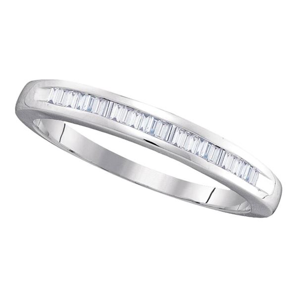 Baguette Diamond Wedding Band Ring 1/4 Cttw 14KT White Gold