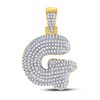 Image 1 : Round Diamond Bubble G Letter Charm Pendant 3/4 Cttw 10KT Yellow Gold