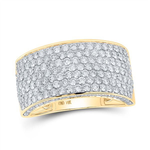 Round Diamond Pave Band Ring 3-1/5 Cttw 14KT Yellow Gold