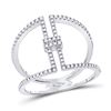 Image 1 : Round Diamond Negative Space Band Ring 1/4 Cttw 10KT White Gold