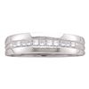 Image 1 : Princess Channel-set Diamond Single Row Wedding Band 1/2 Cttw 14KT White Gold