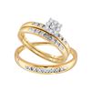 Image 1 : Diamond Solitaire Matching Wedding Set 1/10 Cttw 10KT Yellow Gold