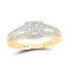 Image 1 : Round Diamond Cluster Ring 1/5 Cttw 10KT Yellow Gold