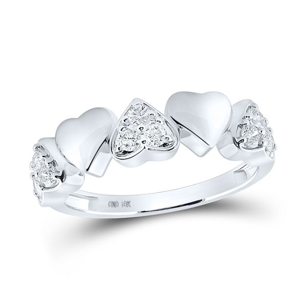 Round Diamond Heart Ring 1/3 Cttw 14KT White Gold