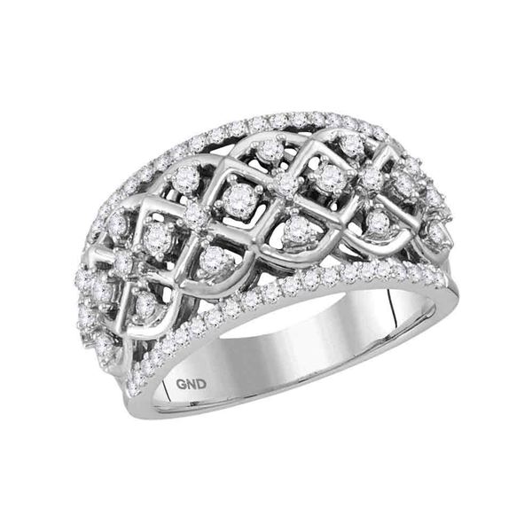 Round Diamond Anniversary Ring 3/4 Cttw 10KT White Gold
