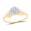 Image 1 : Round Diamond Cluster Ring 1/10 Cttw 10KT Yellow Gold