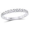Image 1 : Round Diamond Zigzag Stackable Band Ring 1/10 Cttw 10KT White Gold