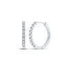 Image 1 : Round Diamond Single Row Hoop Earrings 1/2 Cttw 10KT White Gold