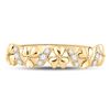 Image 2 : Round Diamond Flower Band Ring 1/8 Cttw 10KT Yellow Gold