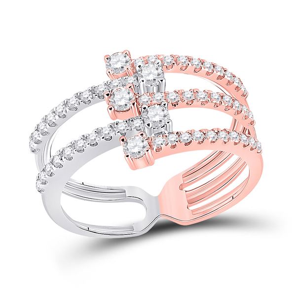 Round Diamond Modern Fashion Ring 1/2 Cttw 14KT Two-tone Gold