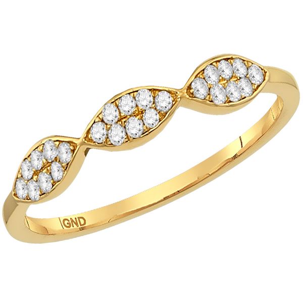 Round Diamond Oval Stackable Band Ring 1/8 Cttw 14KT Yellow Gold