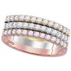 Image 1 : Round Diamond Triple Row Band Ring 3/4 Cttw 14KT Tri-Tone Gold
