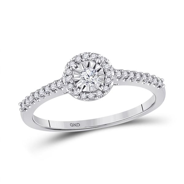 Round Diamond Solitaire Promise Ring 1/4 Cttw 10KT White Gold
