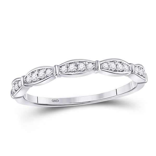 Round Diamond Stackable Band Ring 1/8 Cttw 10KT White Gold