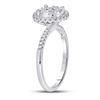 Image 2 : Round Diamond Halo Flower Cluster Ring 1/2 Cttw 14KT White Gold