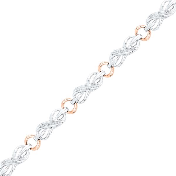 Round Diamond Infinity Bracelet 1/4 Cttw 10KT Two-tone Gold