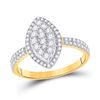 Image 1 : Round Diamond Marquise-shape Cluster Ring 5/8 Cttw 10KT Yellow Gold
