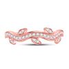 Image 2 : Round Diamond Vine Stackable Band Ring 1/6 Cttw 10KT Rose Gold