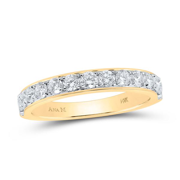 Round Diamond Wedding Single Row Band 1/2 Cttw 14KT Yellow Gold