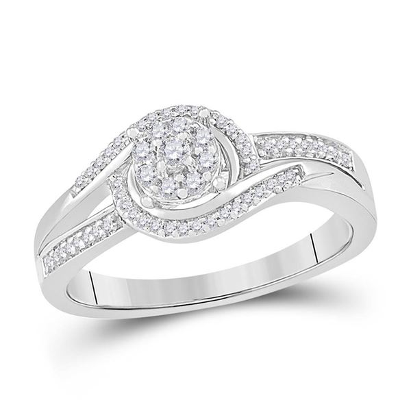 Round Diamond Solitaire Promise Ring 1/5 Cttw 10KT White Gold