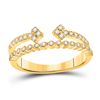 Image 1 : Round Diamond Bisected Modern Fashion Ring 1/4 Cttw 10KT Yellow Gold