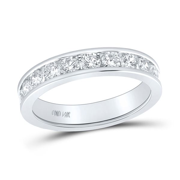 Round Diamond Wedding Single Row Band 1 Cttw 14KT White Gold