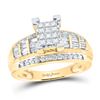 Image 1 : Cluster Bridal Wedding Engagement Ring 7/8 Cttw 14KT Yellow Gold