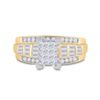 Image 2 : Cluster Bridal Wedding Engagement Ring 7/8 Cttw 14KT Yellow Gold