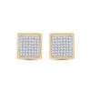 Image 2 : Round Diamond Square Earrings 1/3 Cttw 10KT Yellow Gold