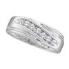 Image 1 : Round Channel-set Diamond Wedding Anniversary Band Ring 1/4 Cttw 14KT White Gold