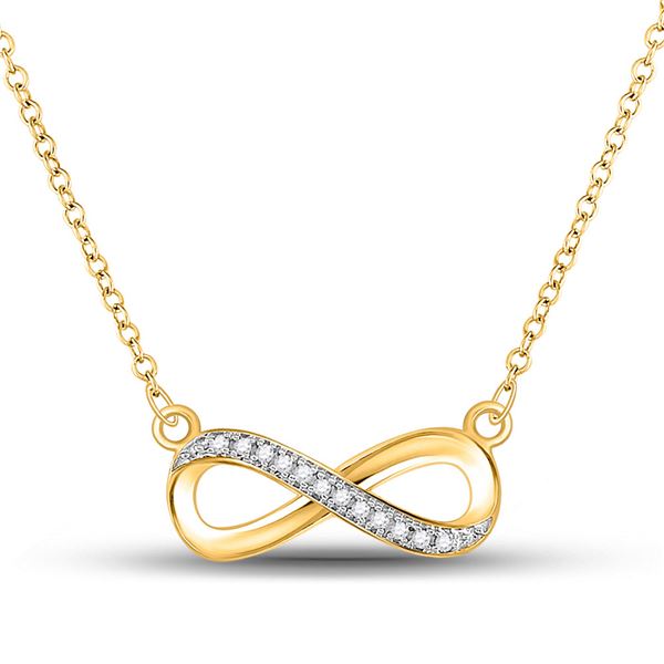 Diamond Infinity Love Pendant Necklace 1/20 Cttw 10KT Yellow Gold